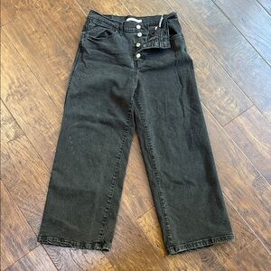 Levi’s Mile High Cropped Wide Leg High Rise Jeans, black, 29